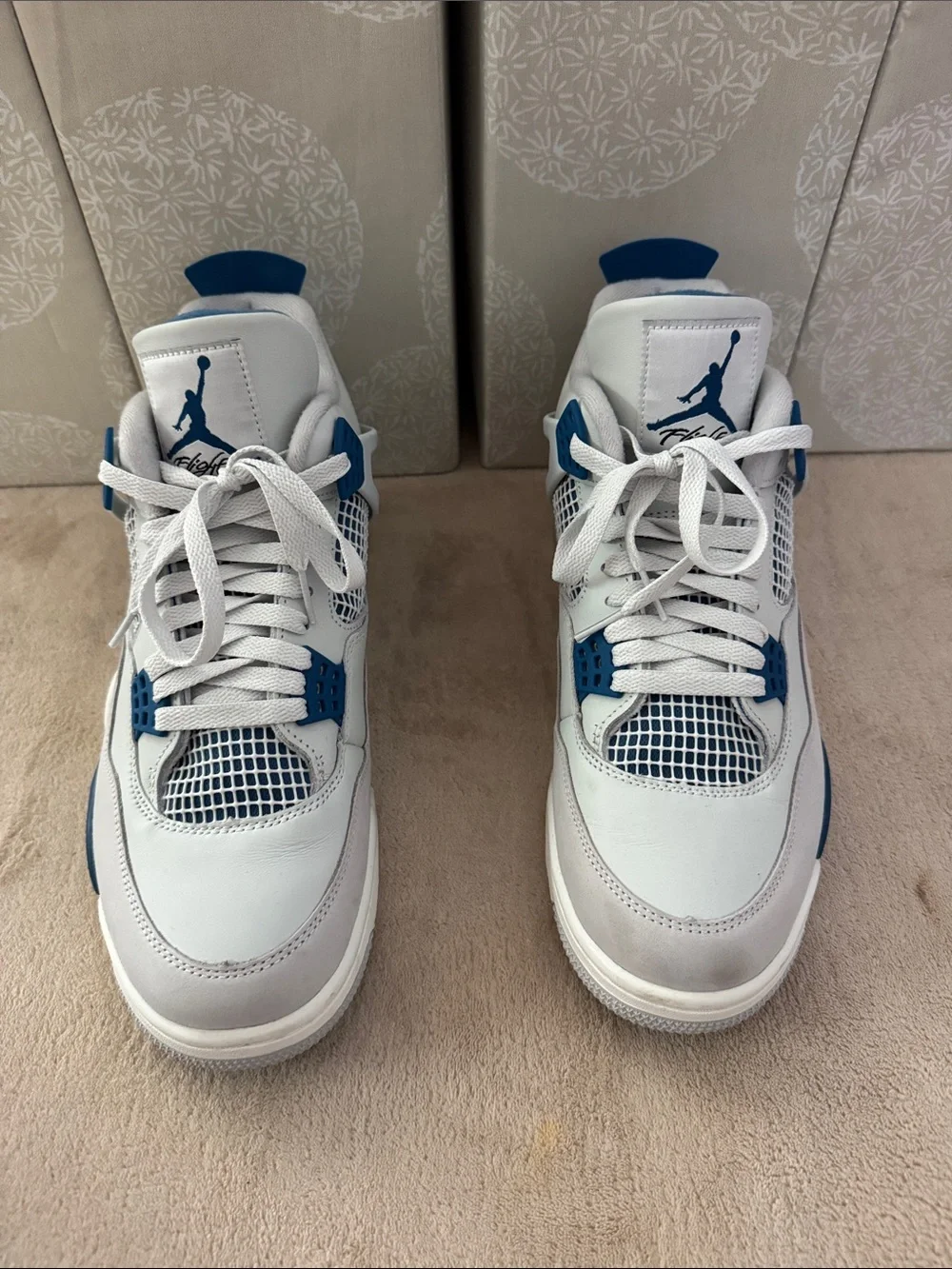Jordan 4 Military Blue - Men’s Sneakers - White & Blue Retro Style